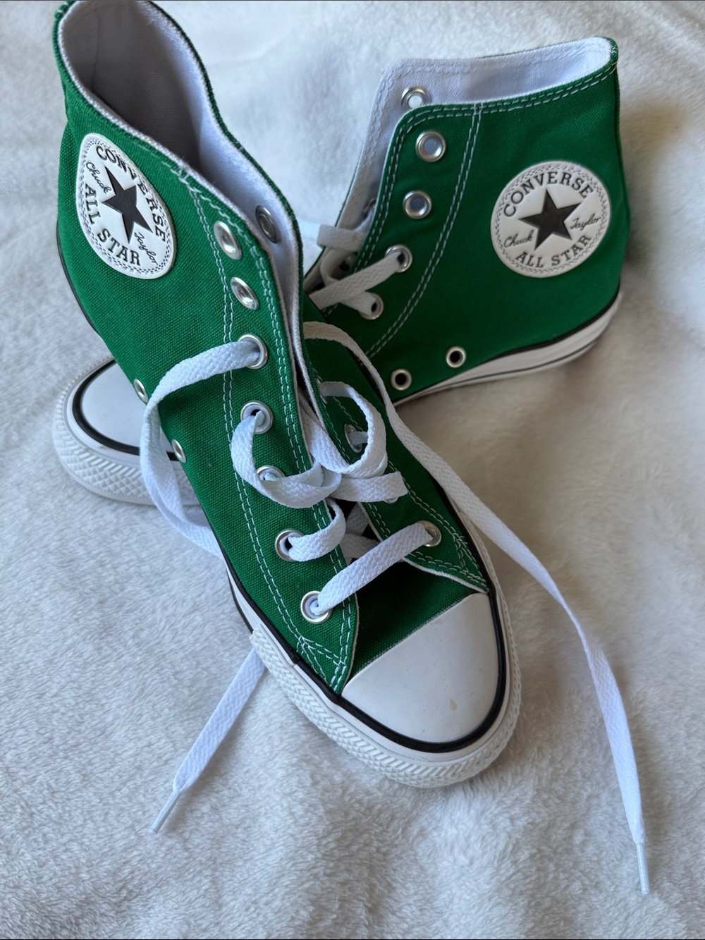 Converse Women’s Green and White High Top All Star Sneakers